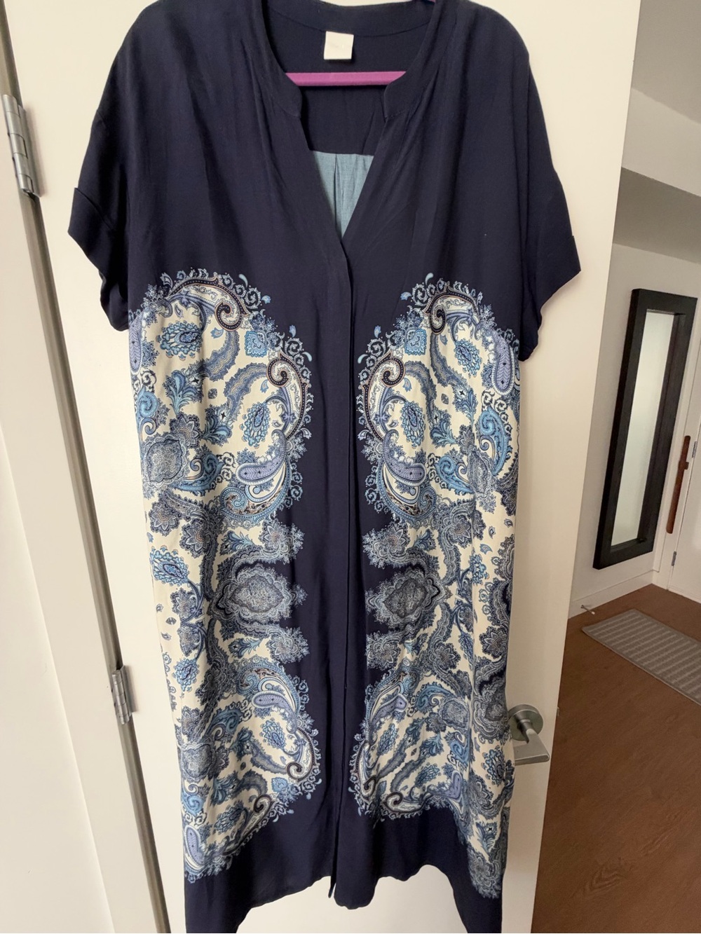 H&M Navy and Cream Paisley Maxi Dress